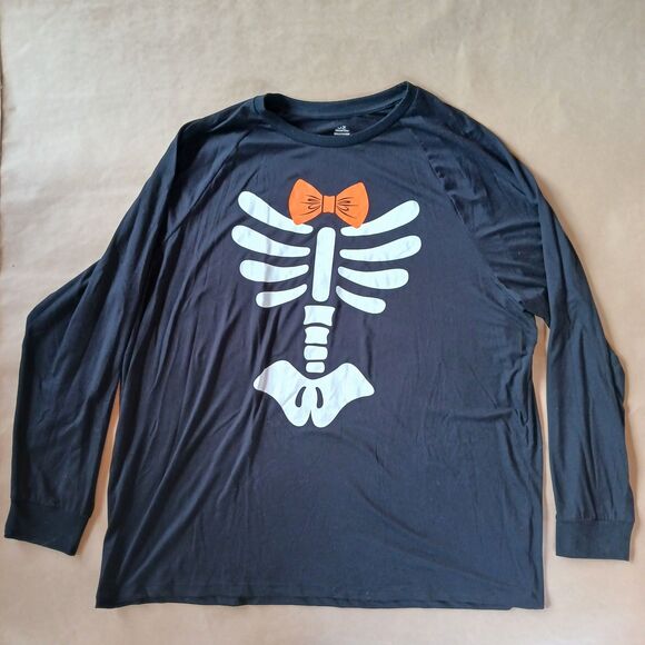Celebrate Halloween Skeleton Shirt 2XL Black Long Sleeve Halloween Costume Top - Picture 1 of 6